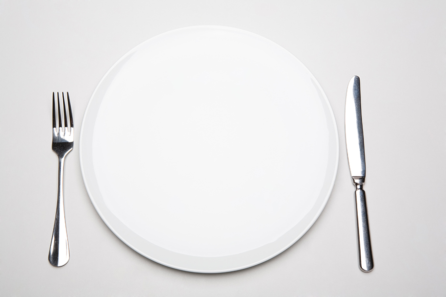 fork, plate and knife