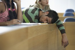 Student Asleep During Lecture