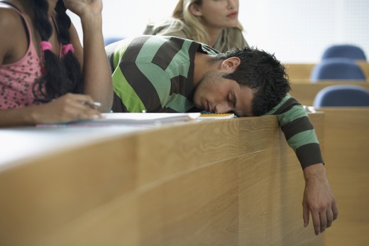 Student Asleep During Lecture